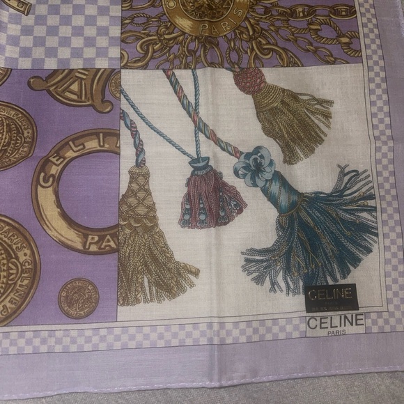 Celine scarf pocket square hankie New - Picture 4 of 7